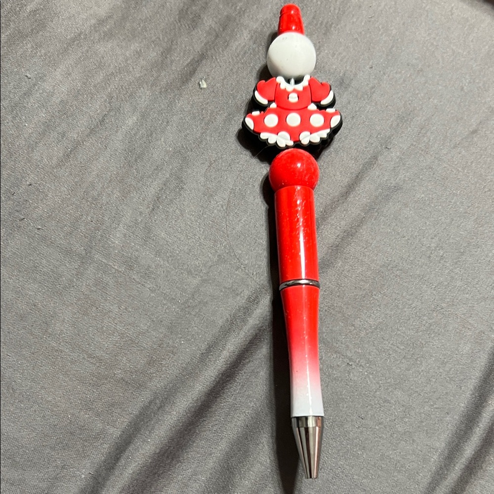Minnie Mouse dress focal Beadable pen- handmade pen
